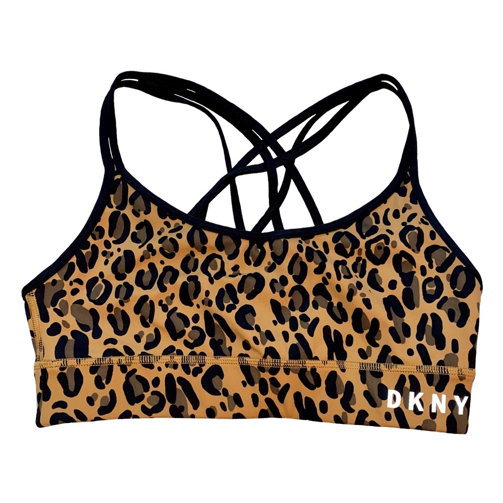 NWOT DKNY SPORT CHEETAH PRINT ATHLETIC SPORTS BRA // SIZE SMALL🤎